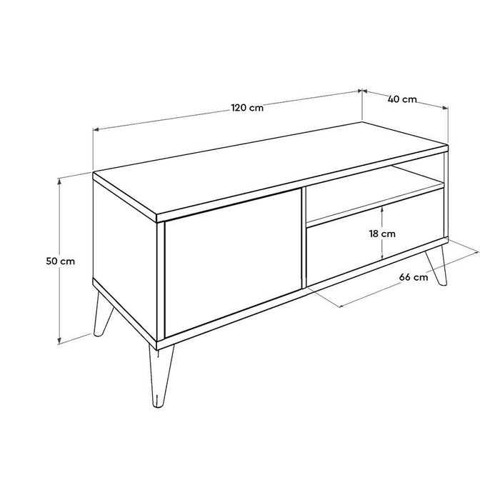 Hanah Home Soporte TV Tvr-311-Tt-1 Nogal Claro 120x50x40 cm